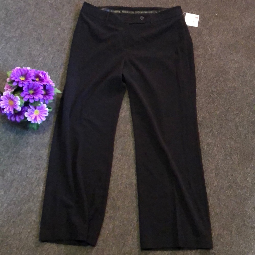 Apostrophe black wide leg dress pants 16w